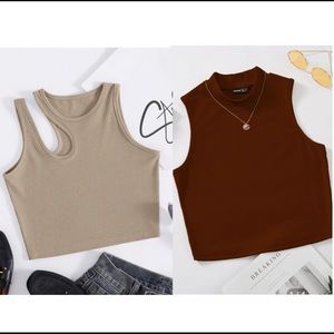Shein Mock Neck Cropped Tops